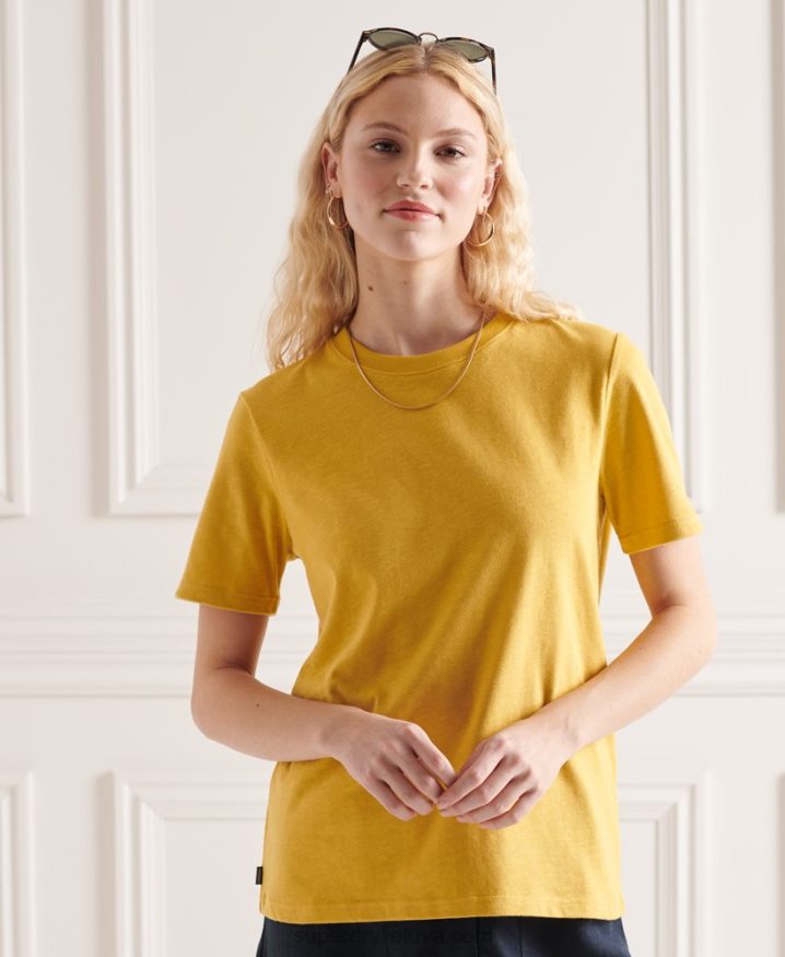 Superdry Organic Cotton Authentic T-Shirt Yellow Women