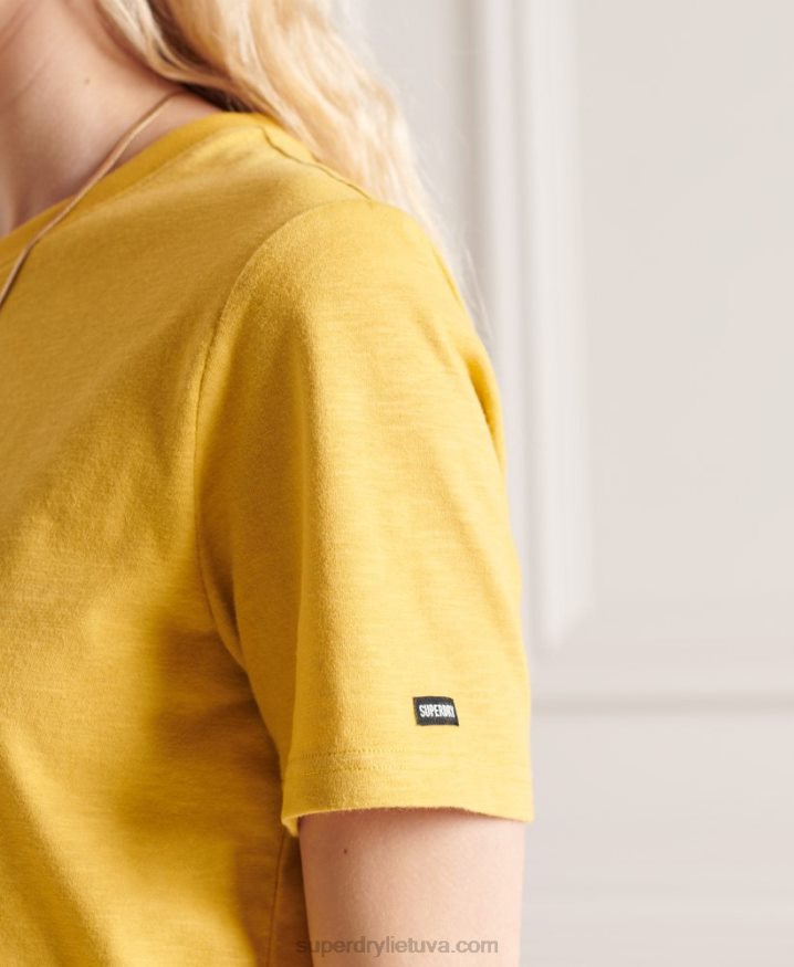 Superdry Organic Cotton Authentic T-Shirt Yellow Women