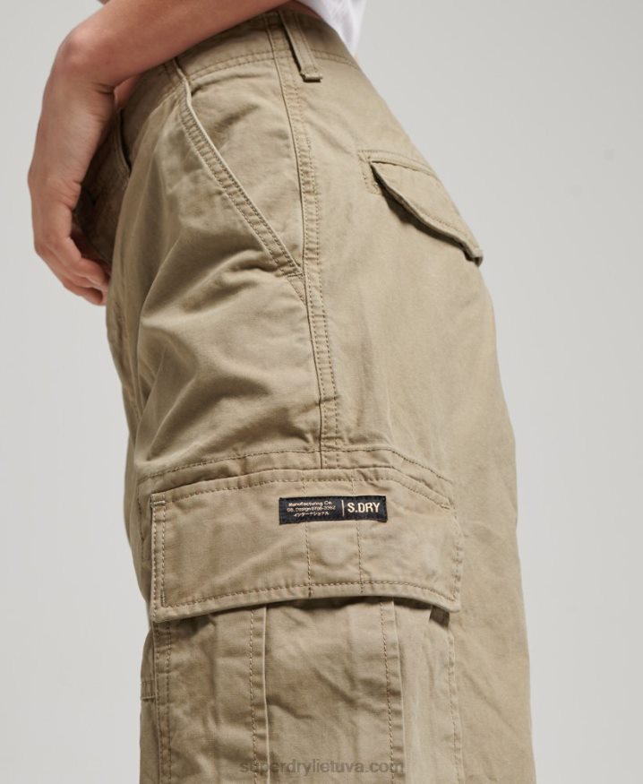 Superdry Organic Cotton Baggy Cargo Pants Beige Women