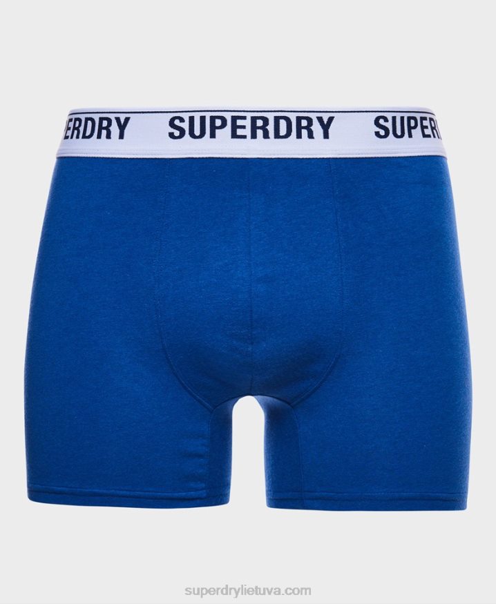 Superdry Organic Cotton Boxer Double Pack Blue Men