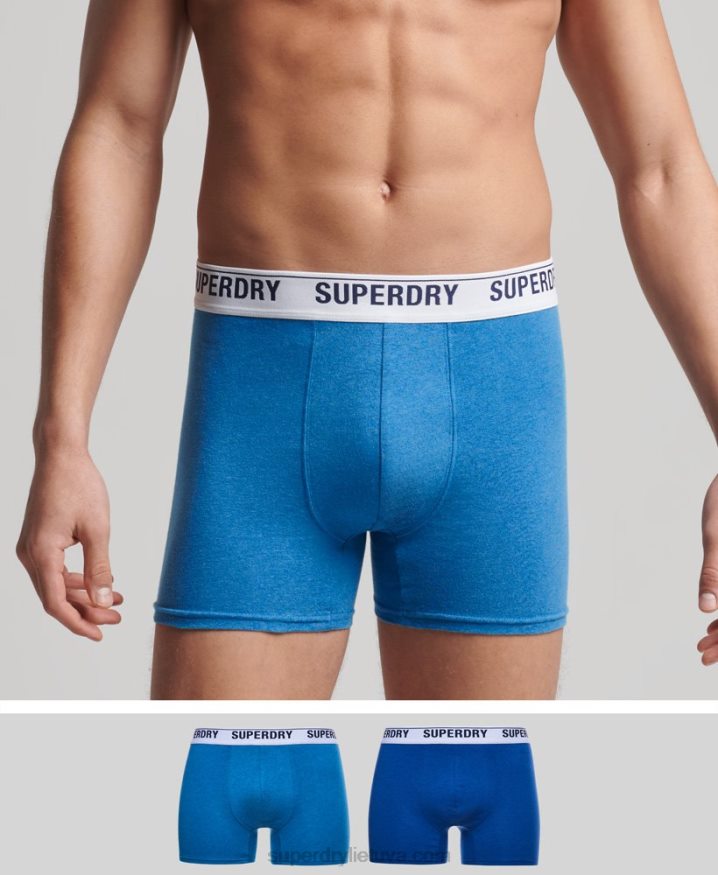 Superdry Organic Cotton Boxer Double Pack Blue Men