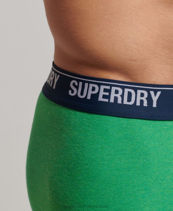 Superdry Organic Cotton Boxer Double Pack Green Men