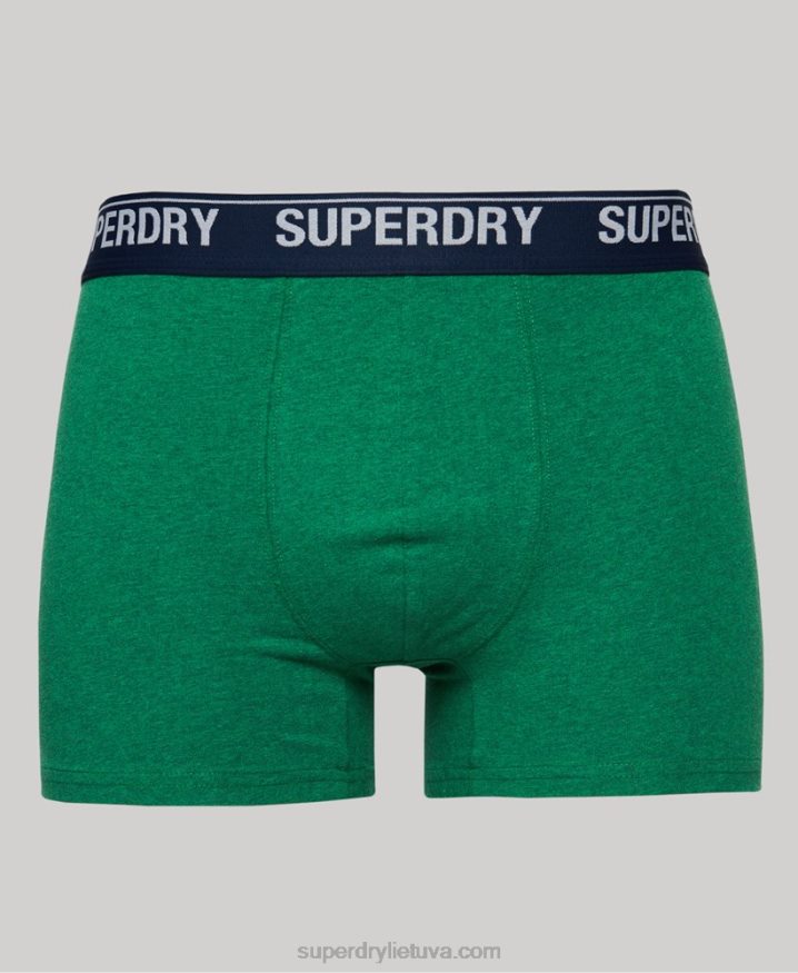 Superdry Organic Cotton Boxer Double Pack Green Men