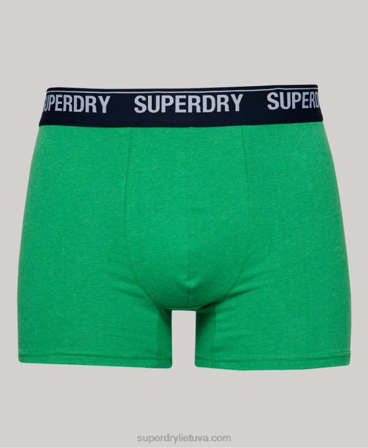 Superdry Organic Cotton Boxer Double Pack Green Men