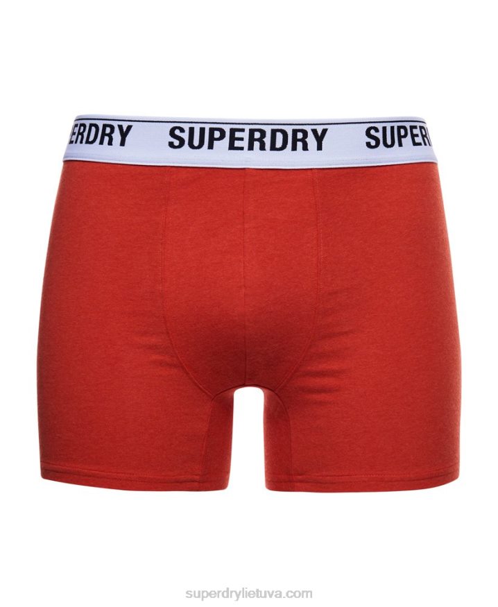 Superdry Organic Cotton Boxer Double Pack Orange Men