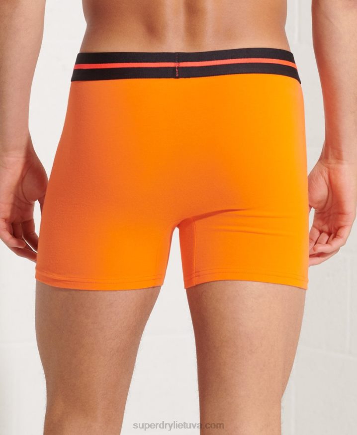 Superdry Organic Cotton Boxer Double Pack Orange Men