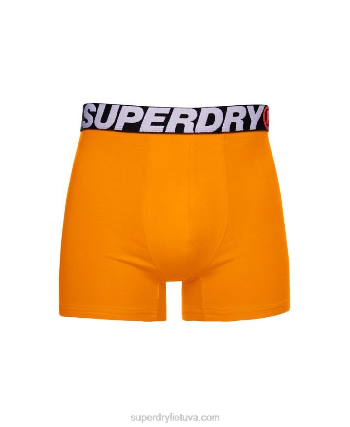 Superdry Organic Cotton Boxer Double Pack Orange Men