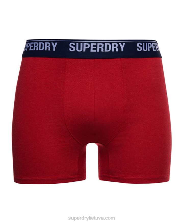 Superdry Organic Cotton Boxer Double Pack Red Men