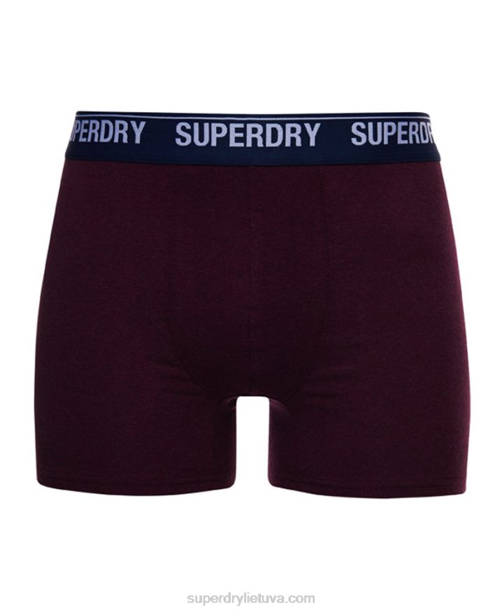 Superdry Organic Cotton Boxer Double Pack Red Men