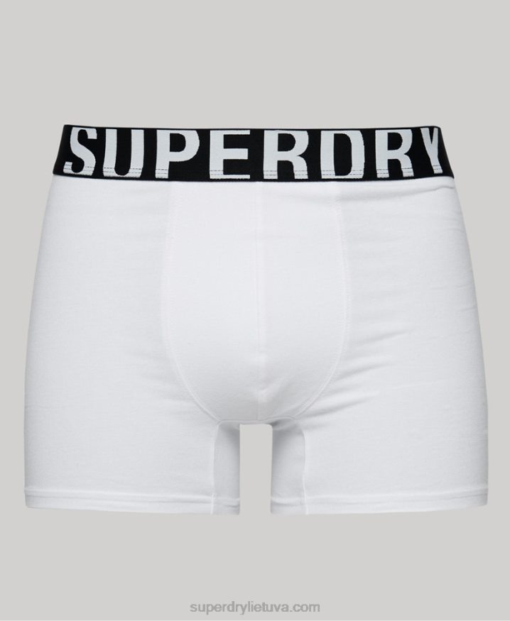 Superdry Organic Cotton Boxer Dual Logo Double Pack Black Men