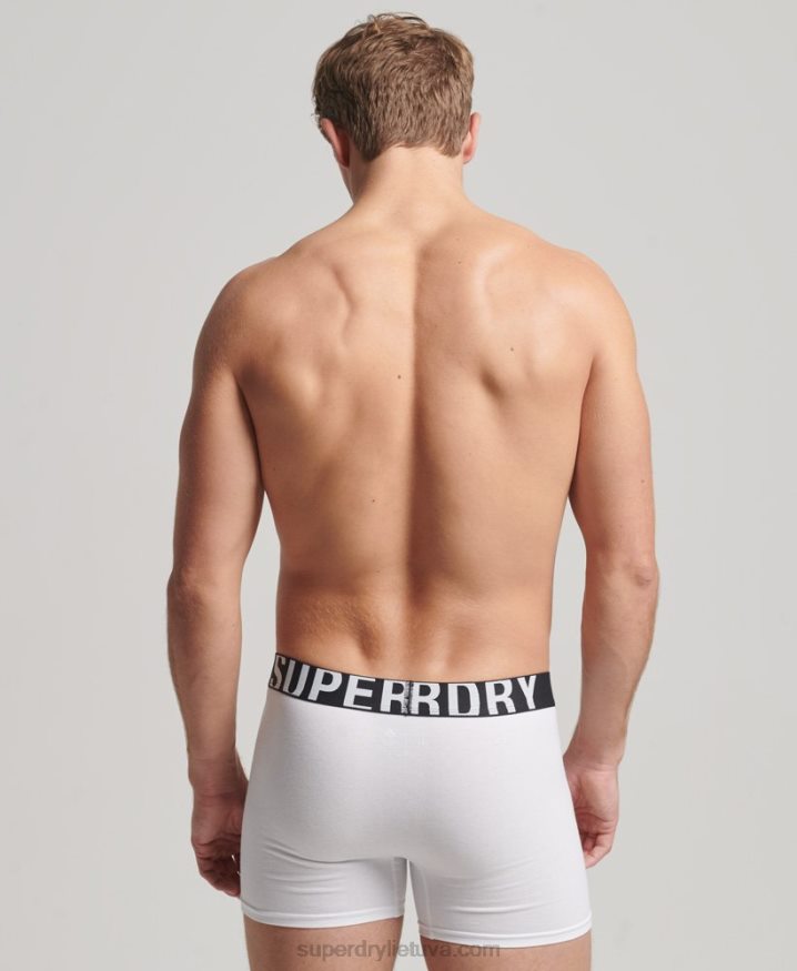 Superdry Organic Cotton Boxer Dual Logo Double Pack Black Men