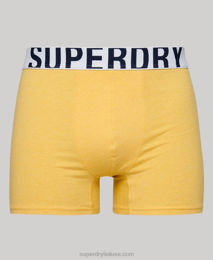 Superdry Organic Cotton Boxer Dual Logo Double Pack Blue Men