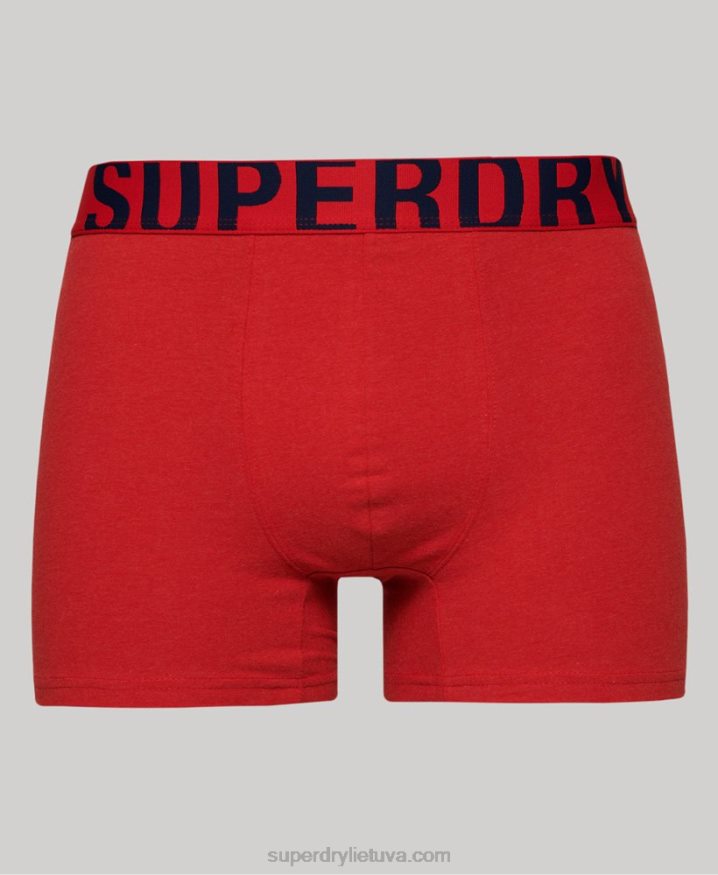 Superdry Organic Cotton Boxer Dual Logo Double Pack Navy Men