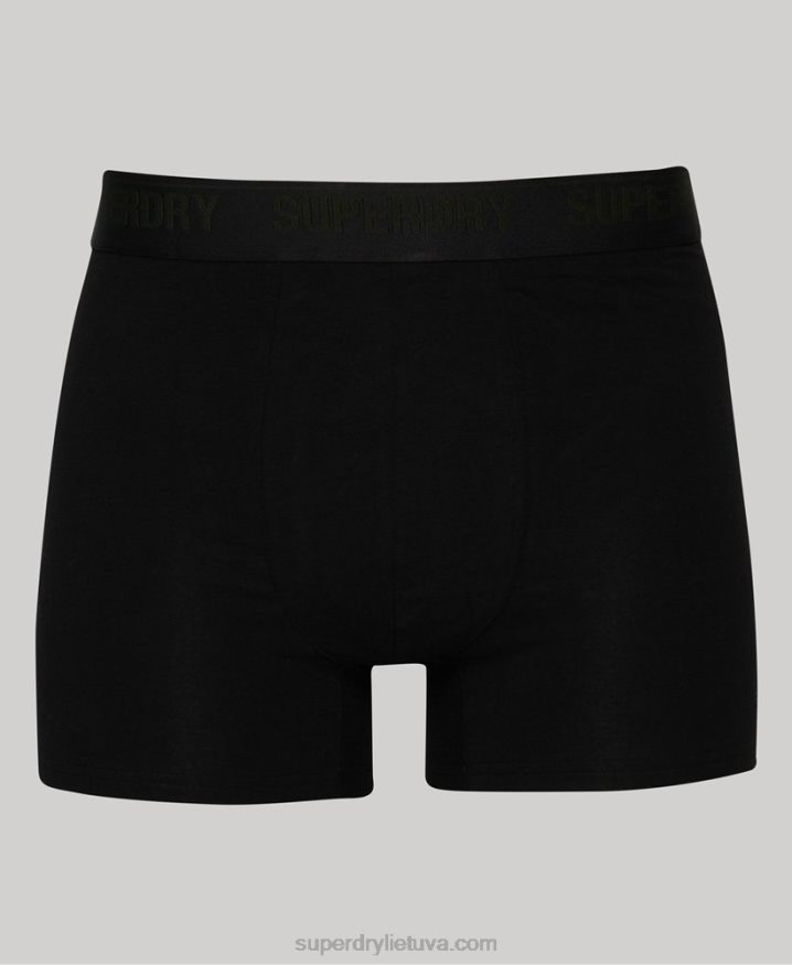 Superdry Organic Cotton Boxer Multi Triple Pack Black Men