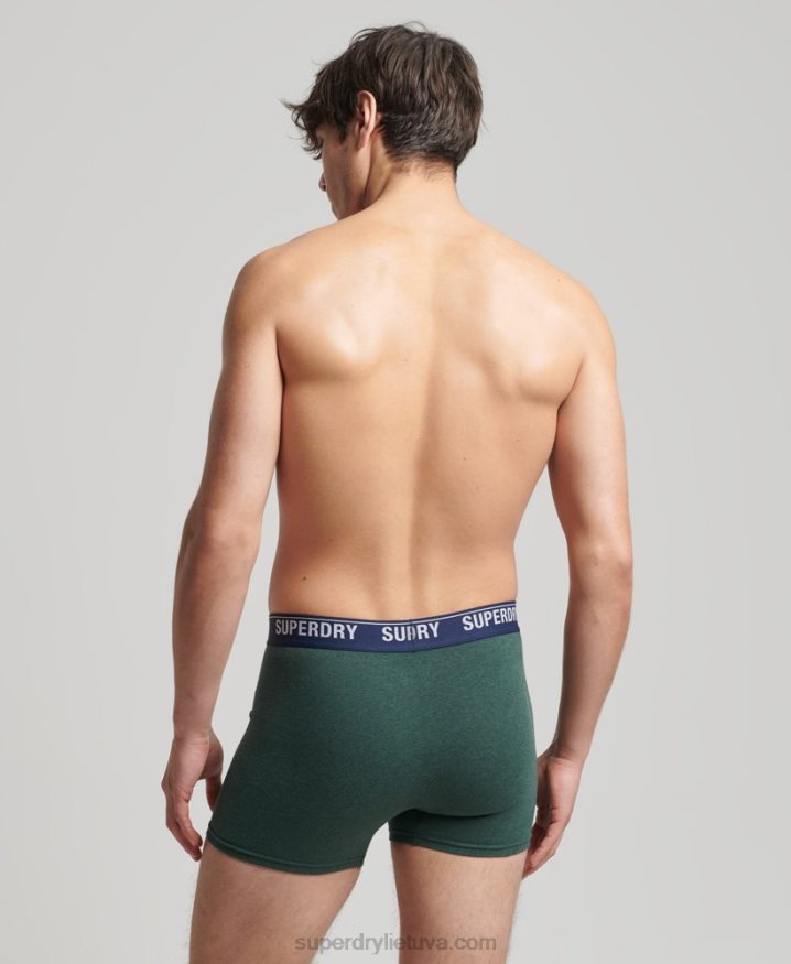 Superdry Organic Cotton Boxer Multi Triple Pack Green Men