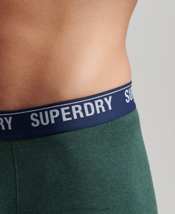 Superdry Organic Cotton Boxer Multi Triple Pack Green Men