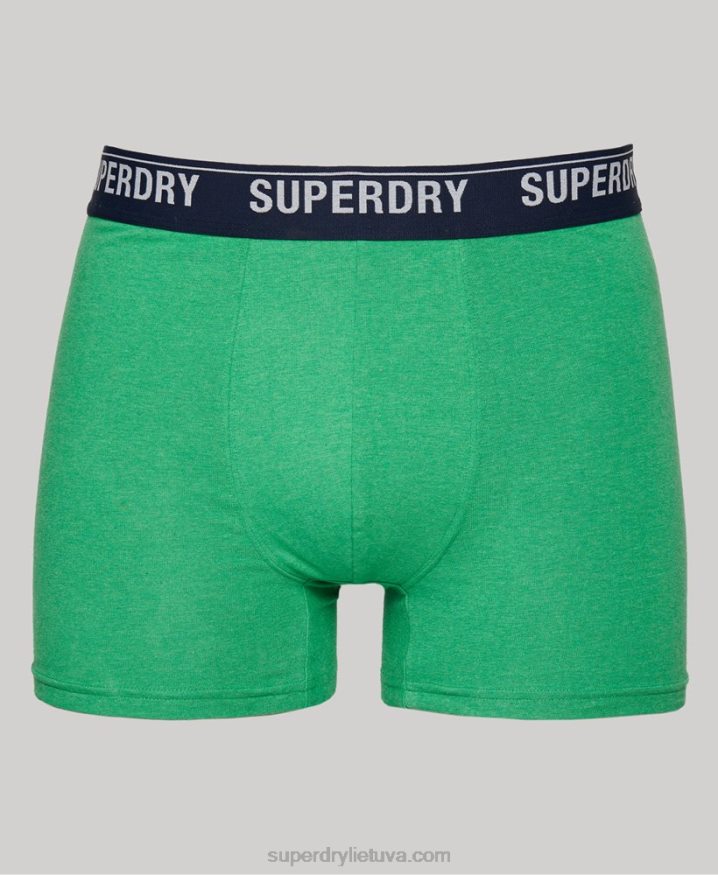 Superdry Organic Cotton Boxer Multi Triple Pack Green Men