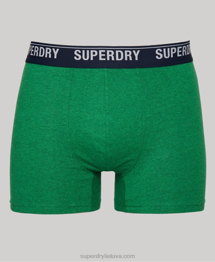 Superdry Organic Cotton Boxer Multi Triple Pack Green Men