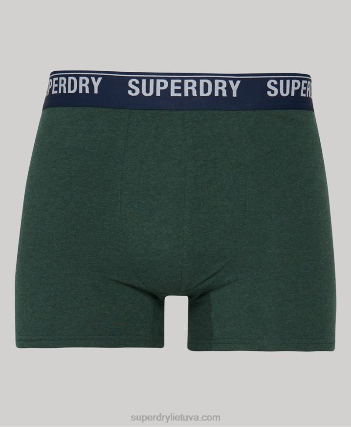 Superdry Organic Cotton Boxer Multi Triple Pack Green Men