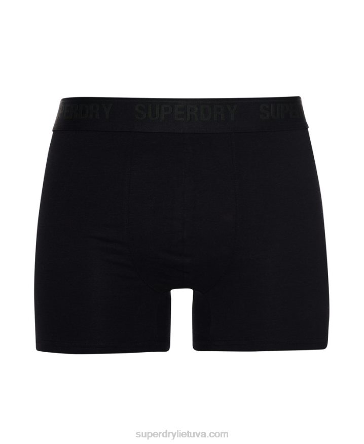 Superdry Organic Cotton Boxers Triple Pack Black Men