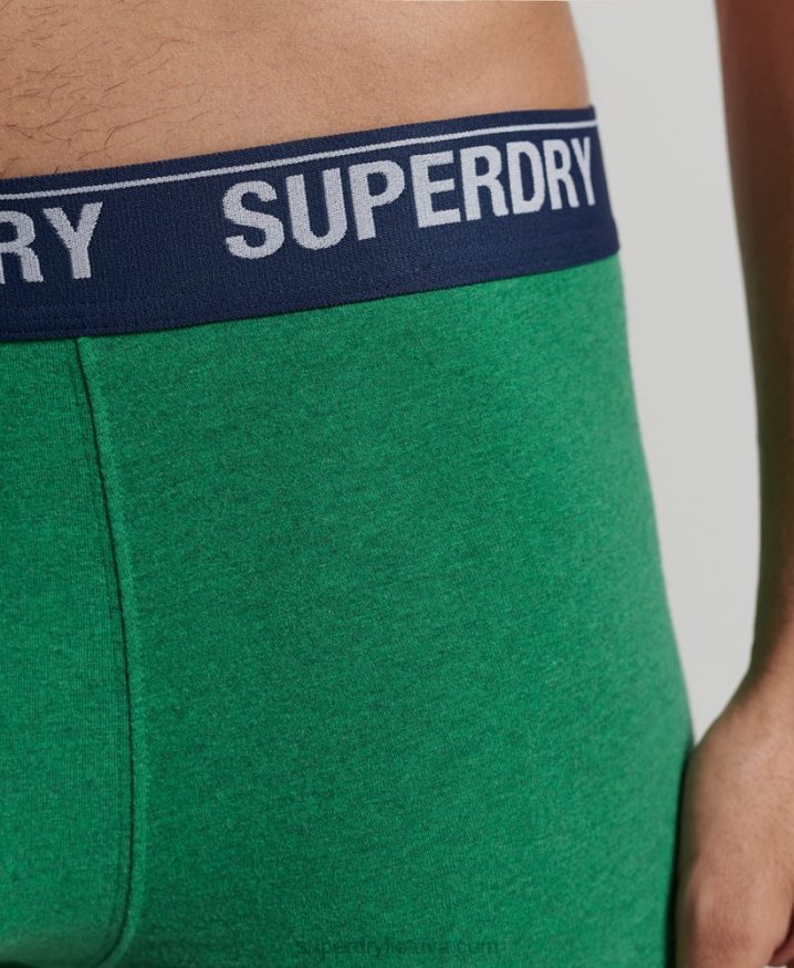 Superdry Organic Cotton Boxers Triple Pack Green Men