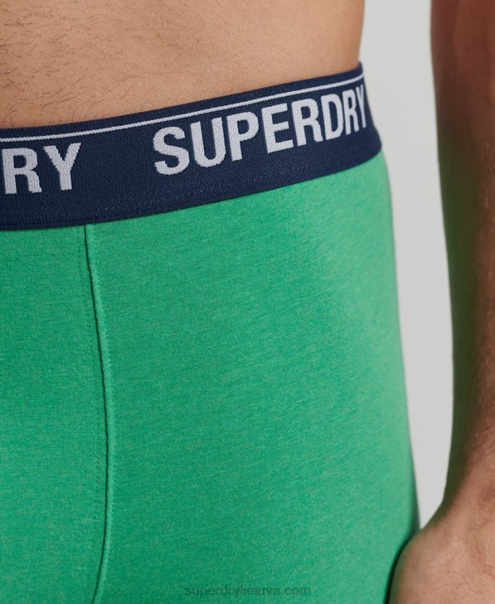 Superdry Organic Cotton Boxers Triple Pack Green Men