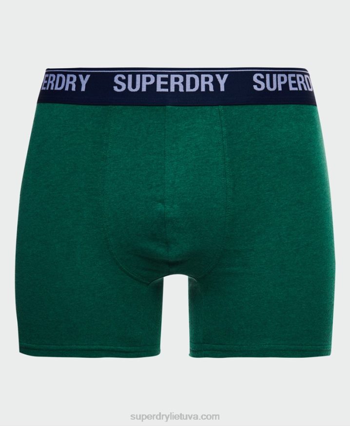 Superdry Organic Cotton Boxers Triple Pack Green Men