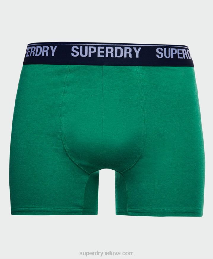 Superdry Organic Cotton Boxers Triple Pack Green Men