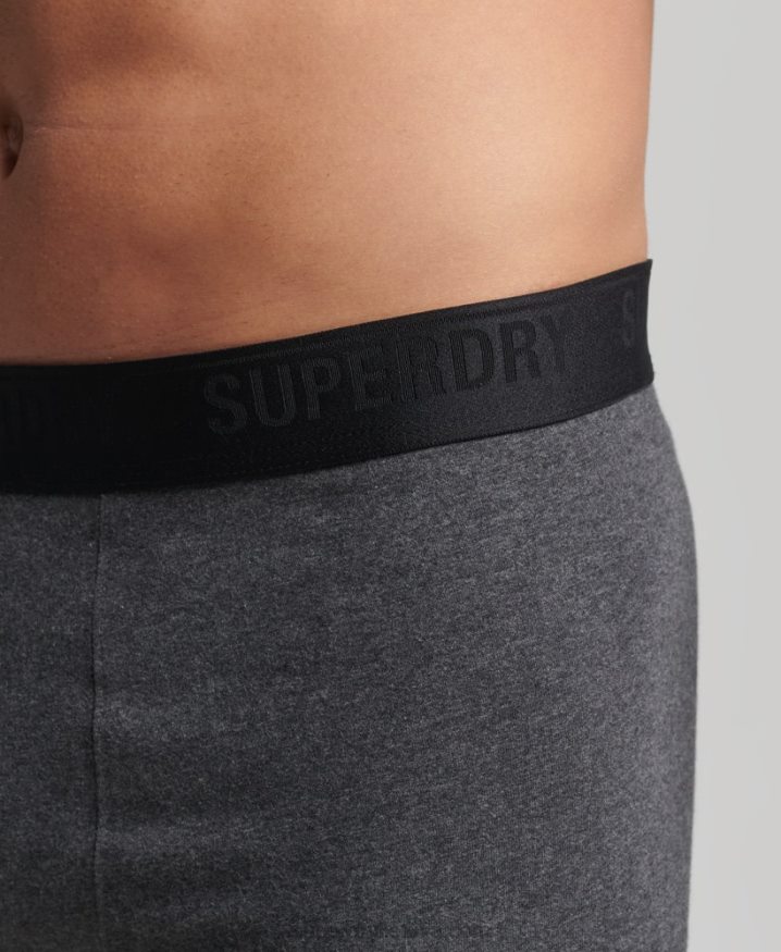 Superdry Organic Cotton Boxers Triple Pack Grey Men