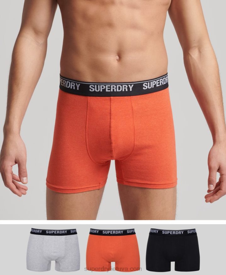 Superdry Organic Cotton Boxers Triple Pack Multi Men