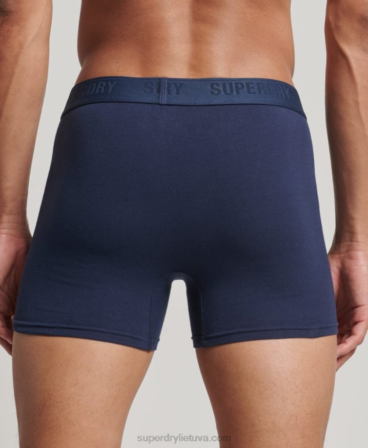 Superdry Organic Cotton Boxers Triple Pack Navy Men