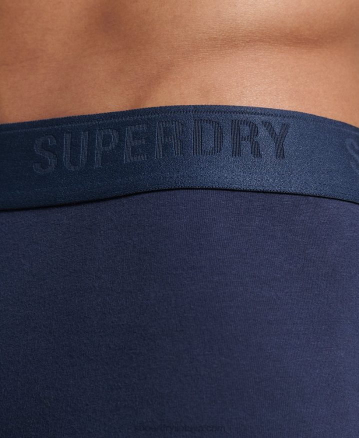 Superdry Organic Cotton Boxers Triple Pack Navy Men