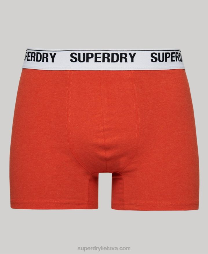 Superdry Organic Cotton Boxers Triple Pack Orange Men