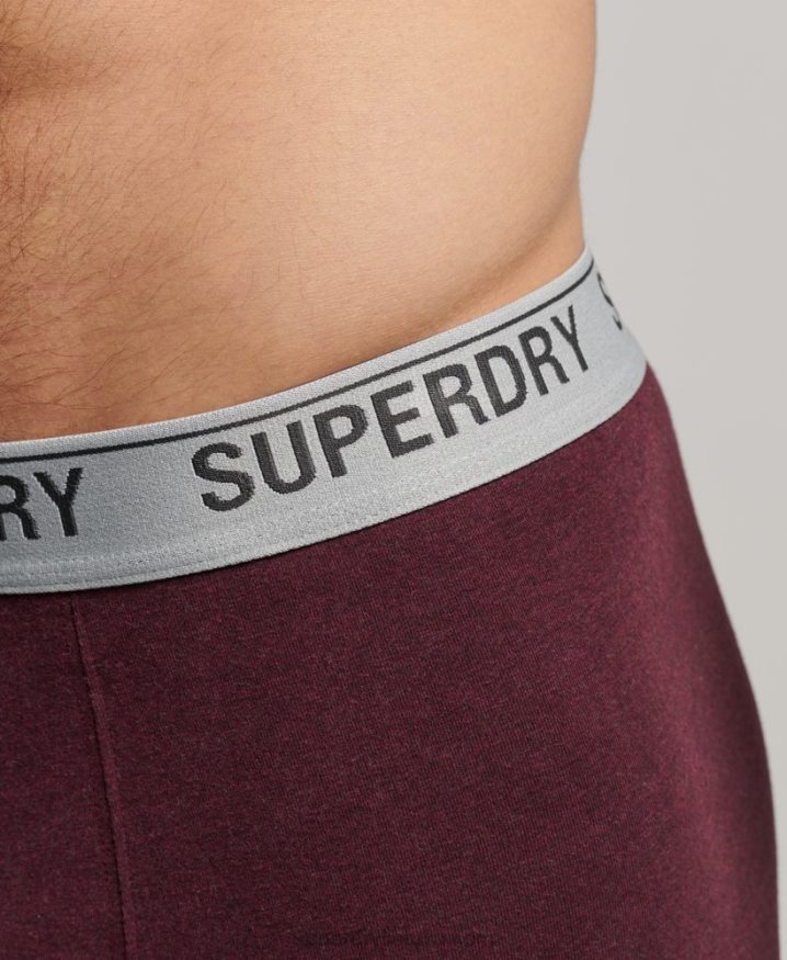 Superdry Organic Cotton Boxers Triple Pack Red Men