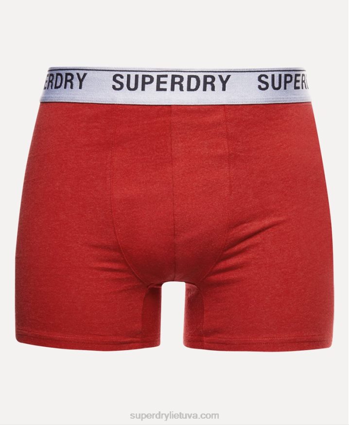 Superdry Organic Cotton Boxers Triple Pack Red Men