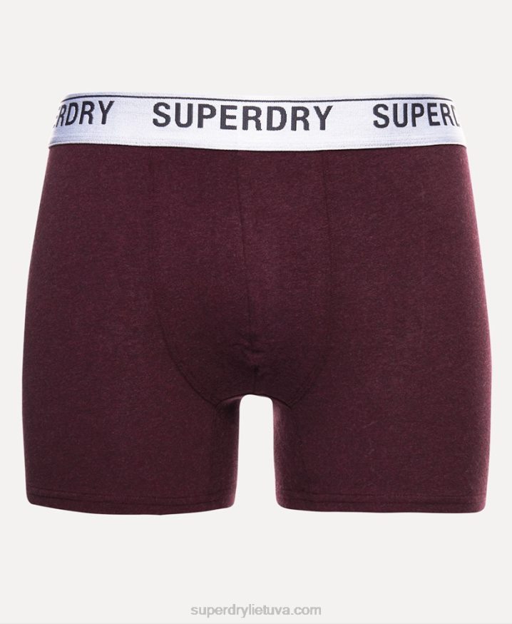 Superdry Organic Cotton Boxers Triple Pack Red Men