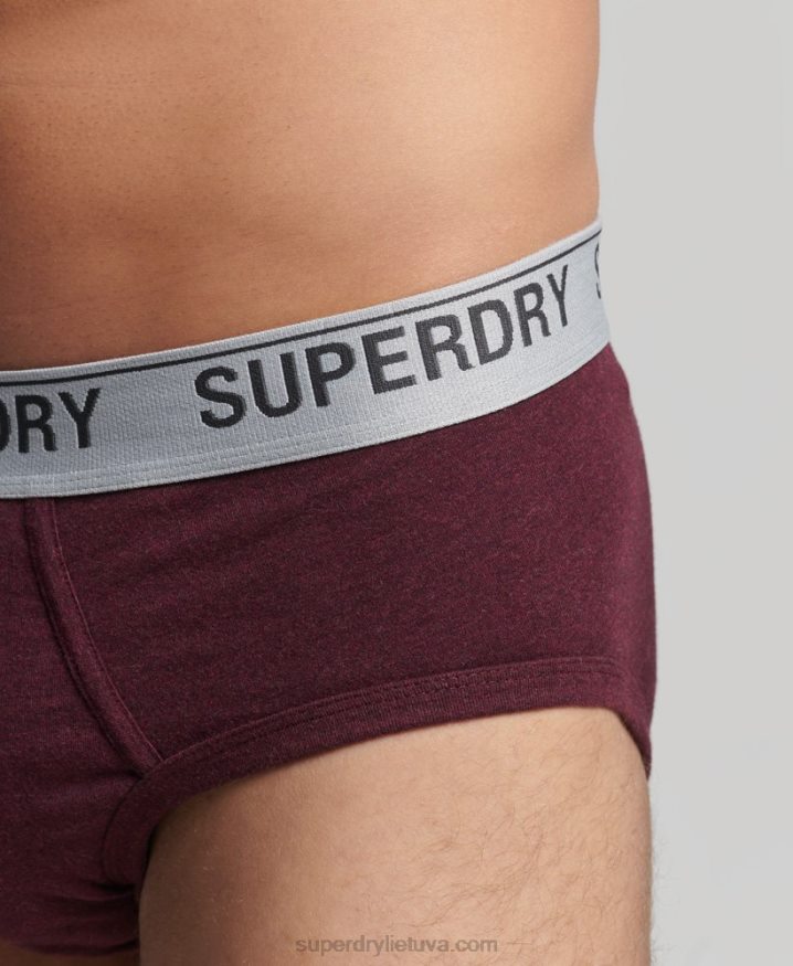 Superdry Organic Cotton Brief Triple Pack Red Men