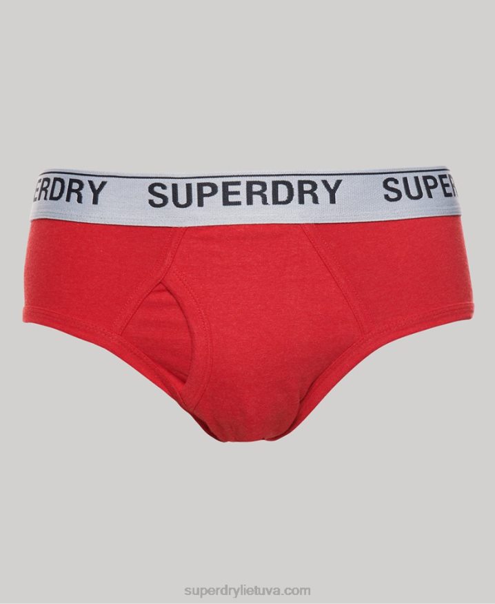 Superdry Organic Cotton Brief Triple Pack Red Men