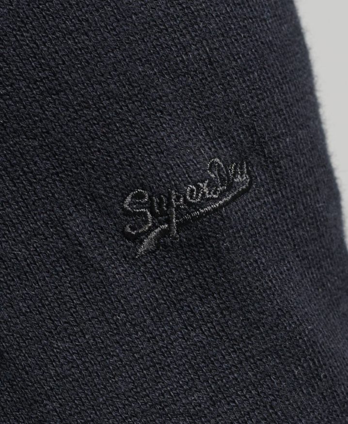 Superdry Organic Cotton Cashmere Crew Jumper Black Men