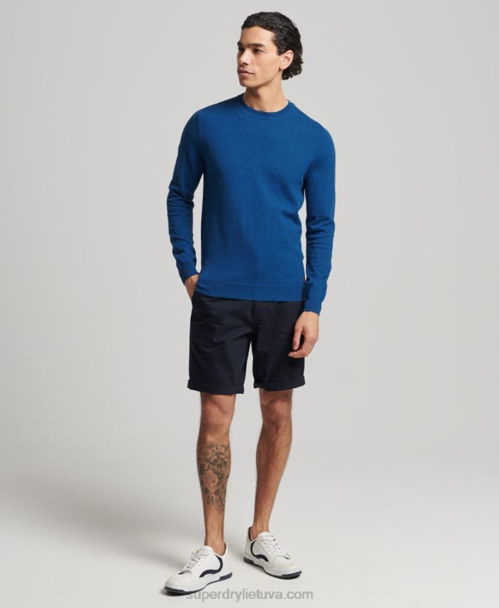 Superdry Organic Cotton Cashmere Crew Jumper Blue Men