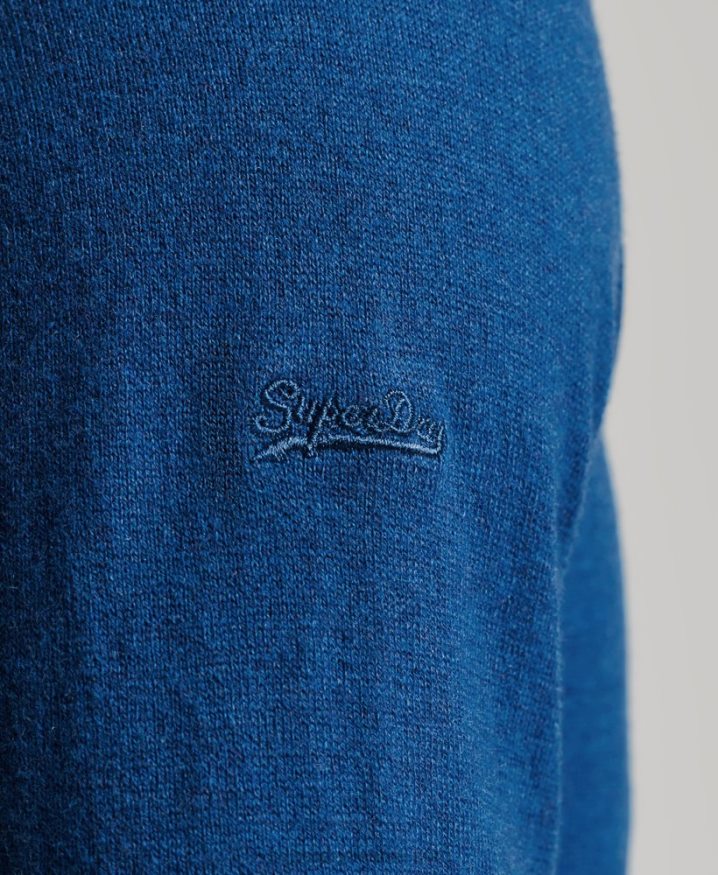 Superdry Organic Cotton Cashmere Crew Jumper Blue Men