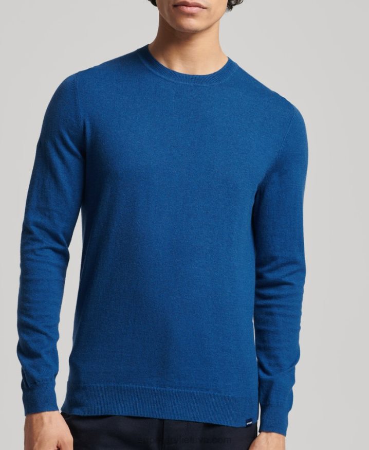 Superdry Organic Cotton Cashmere Crew Jumper Blue Men