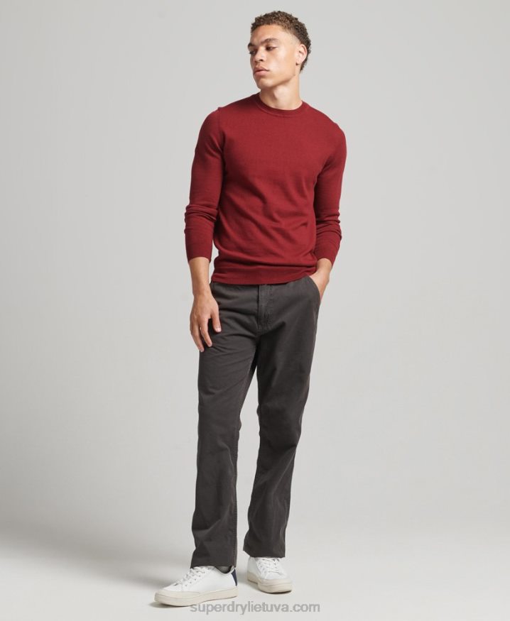 Superdry Organic Cotton Cashmere Crew Jumper Red Men