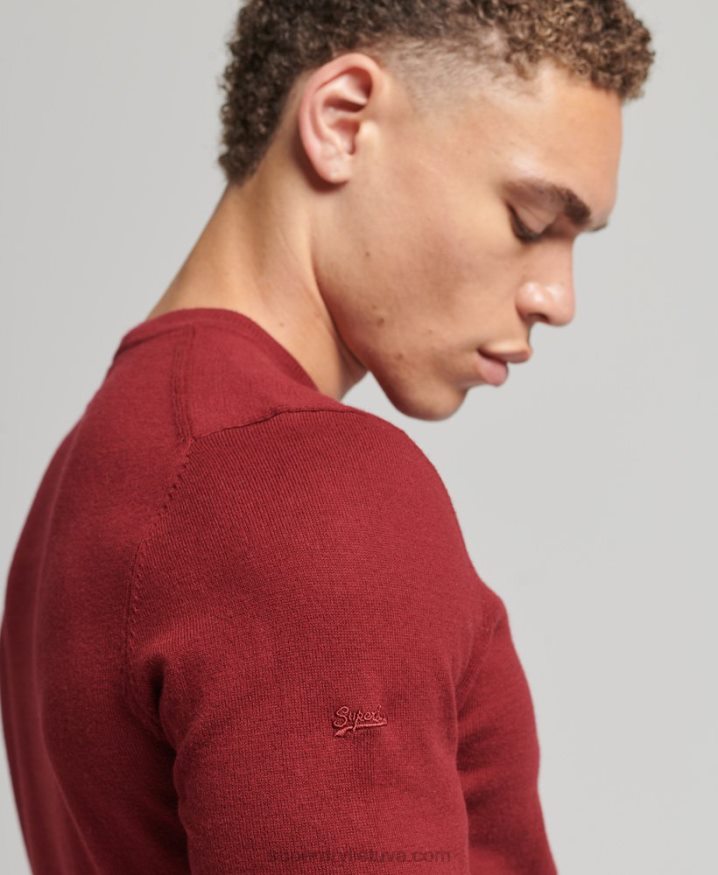 Superdry Organic Cotton Cashmere Crew Jumper Red Men