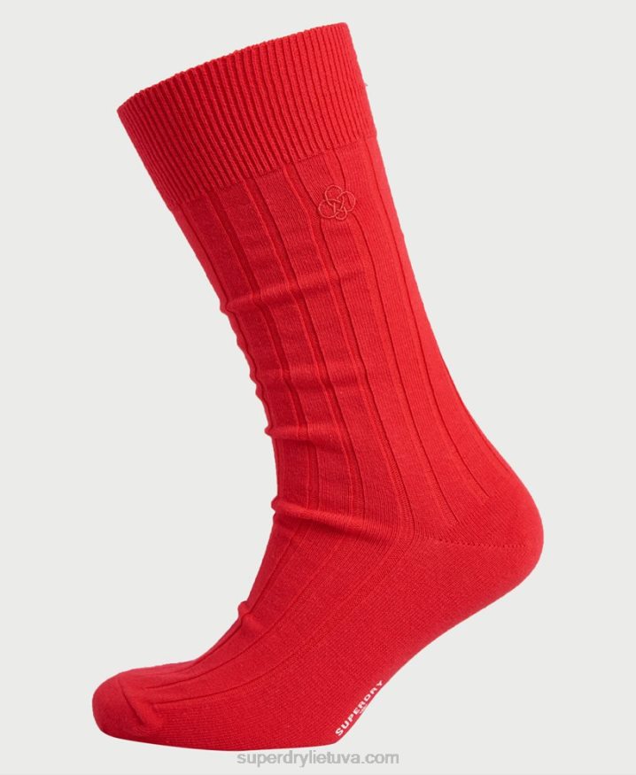 Superdry Organic Cotton Casual Rib Socks Red Men