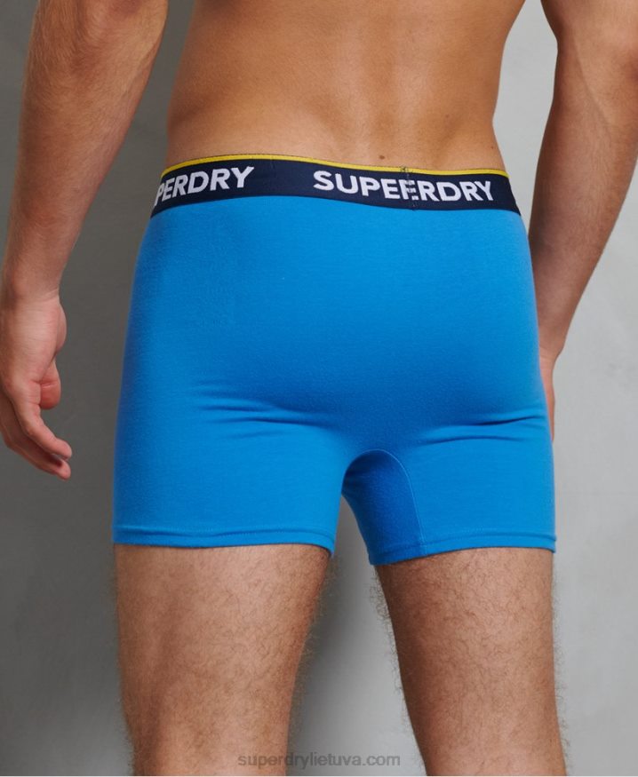 Superdry Organic Cotton Classic Boxer Double Pack Blue Men