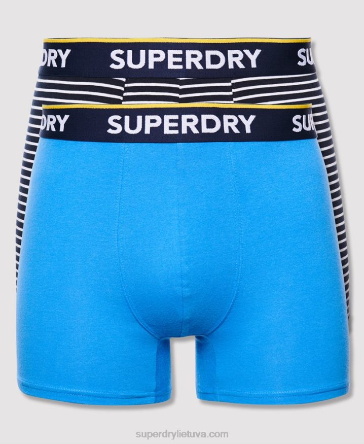 Superdry Organic Cotton Classic Boxer Double Pack Blue Men