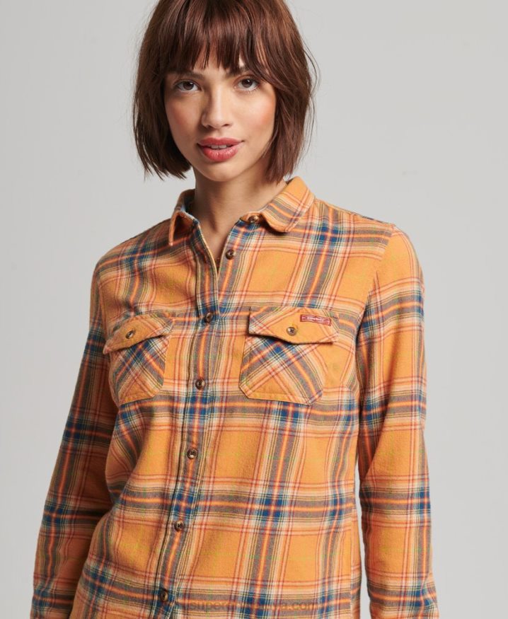 Superdry Organic Cotton Classic Lumberjack Shirt Yellow Women