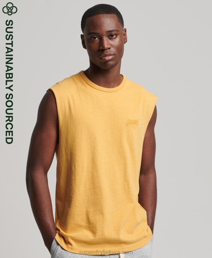 Superdry Organic Cotton Classic Tank Top Yellow Men