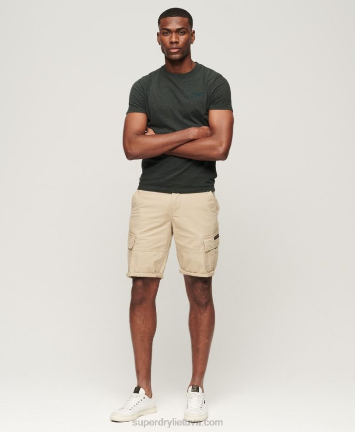 Superdry Organic Cotton Core Cargo Shorts Cream Men